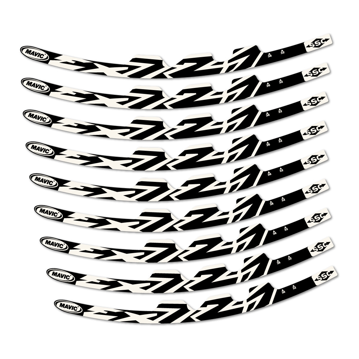 Stickers compatibles Mavic EX721 2010-2026 pour jantes route – autocollants vinyle - Blanc Cassé