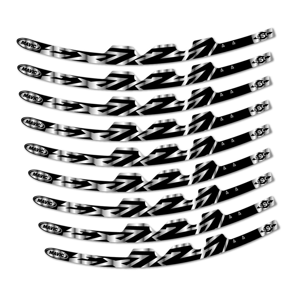 Chrome Silver decal for Mavic EX721 2010-2026 road wheel – bike sticker vinyl