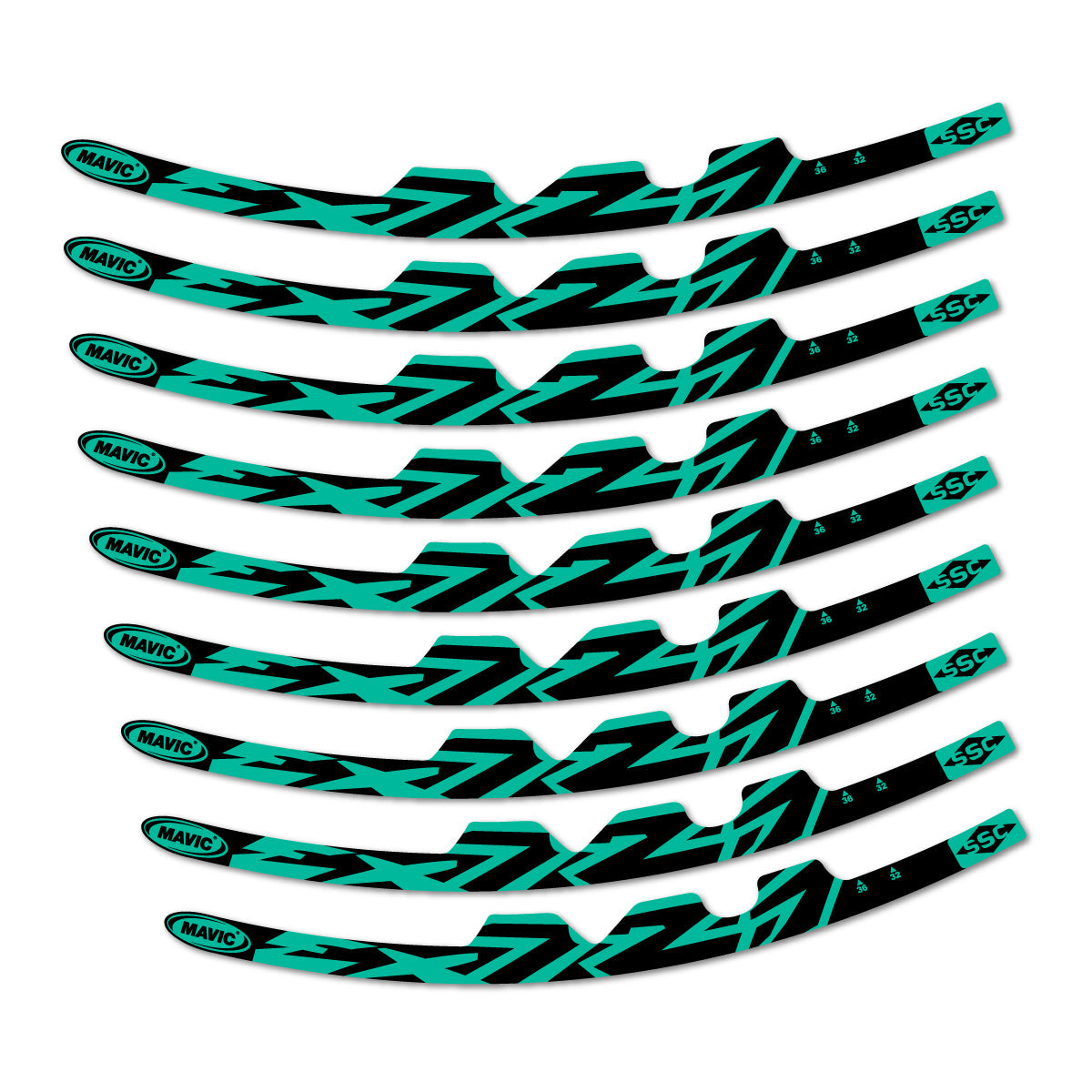 Green Turquoise decal for Mavic EX721 2010-2026 road wheel – bike sticker vinyl