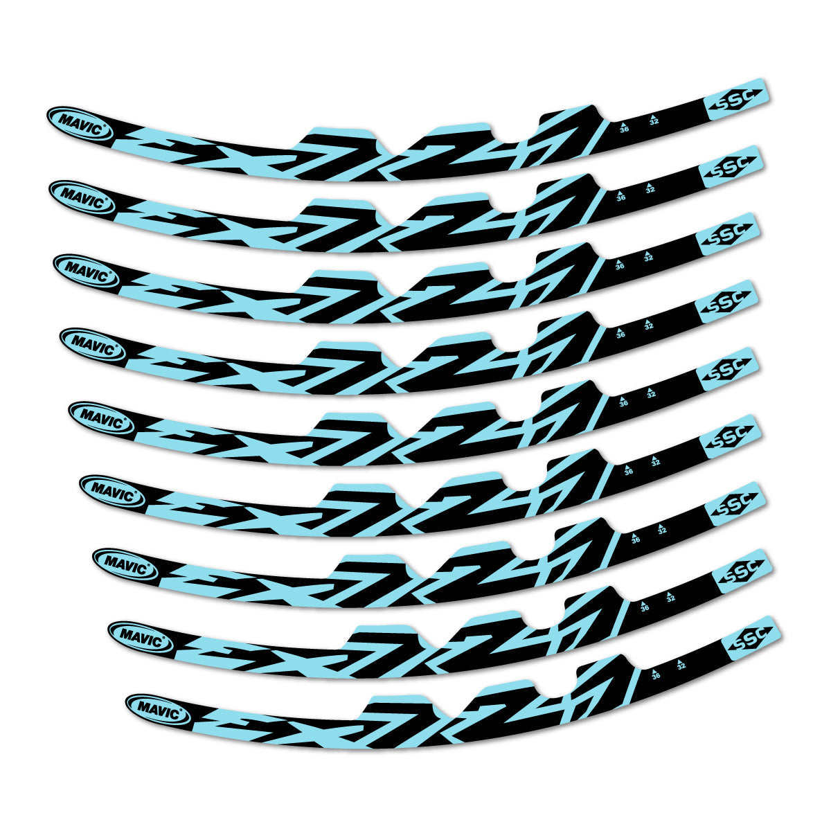 Sky Blue decal for Mavic EX721 2010-2026 road wheel – bike sticker vinyl