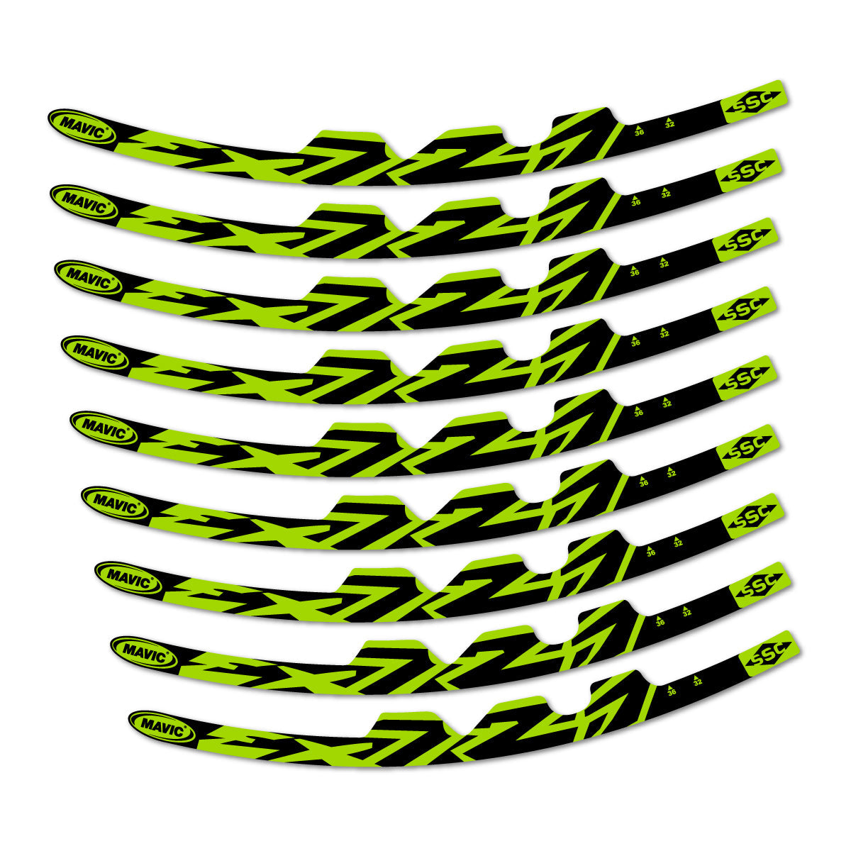 Lime Green decal for Mavic EX721 2010-2026 road wheel – bike sticker vinyl
