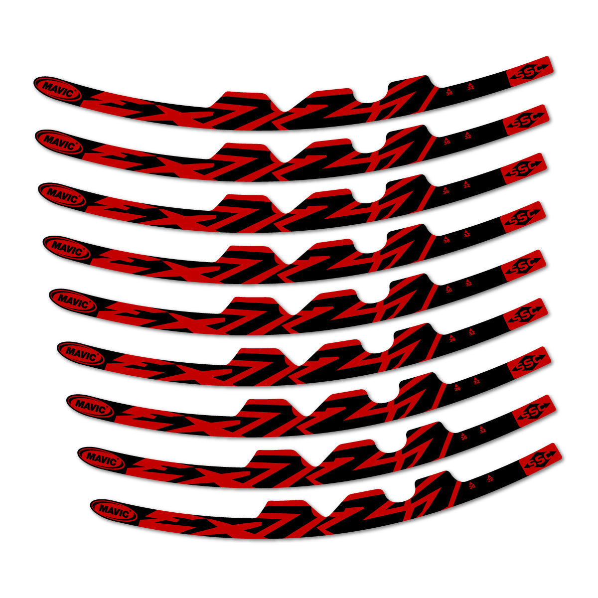 Medium Red decal for Mavic EX721 2010-2026 road wheel – bike sticker vinyl