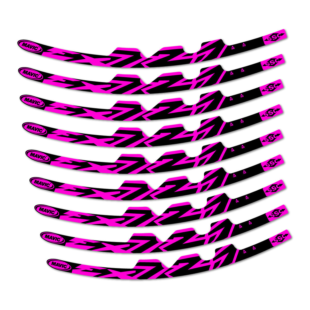 Fuchsia Neon decal for Mavic EX721 2010-2026 road wheel – bike sticker vinyl