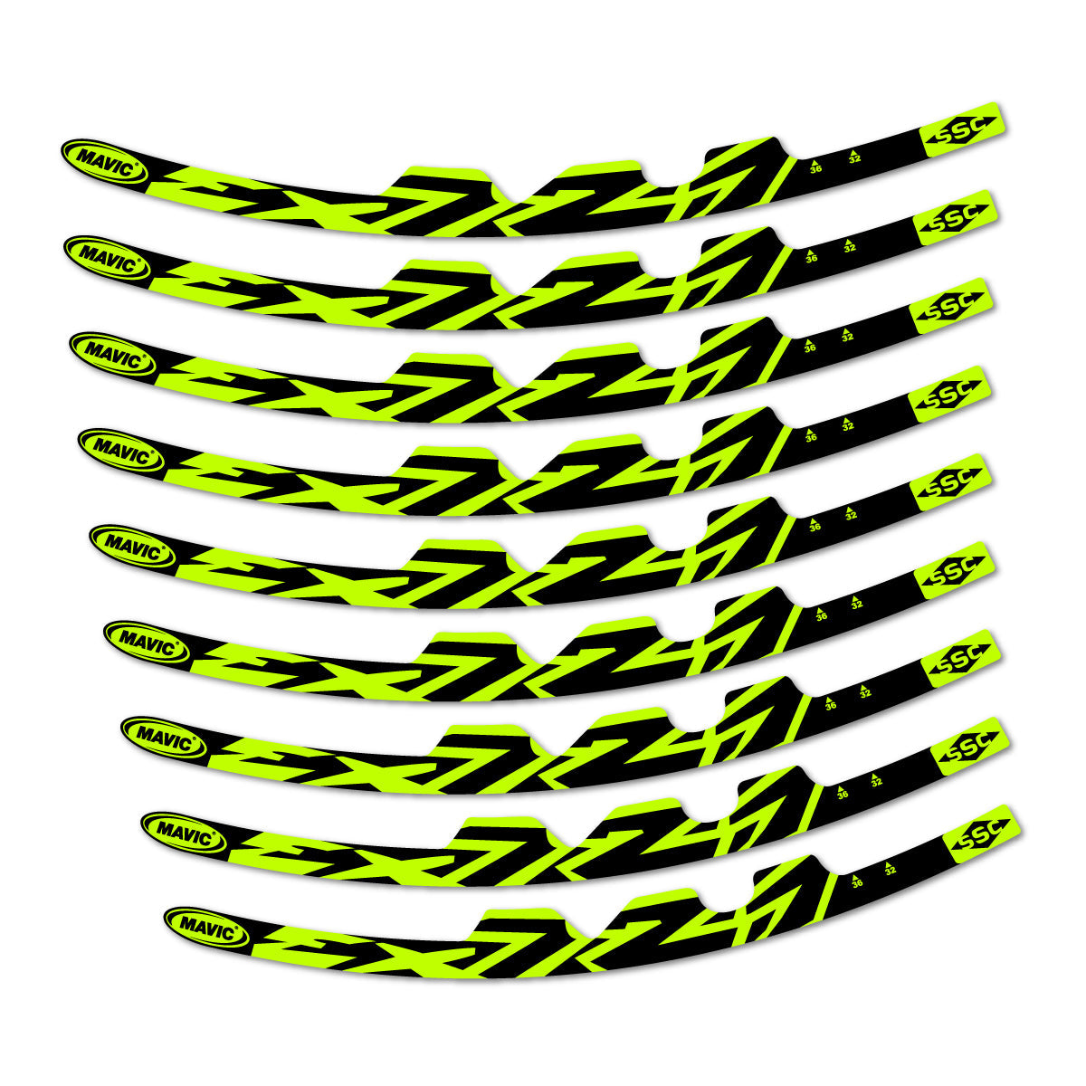 Lime Neon decal for Mavic EX721 2010-2026 road wheel – bike sticker vinyl