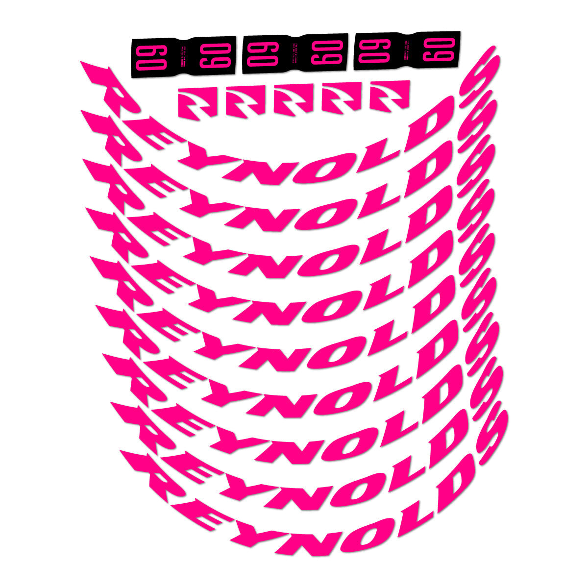 Fuchsia decal for Reynolds AR60 road wheel 60mm – bike sticker vinyl