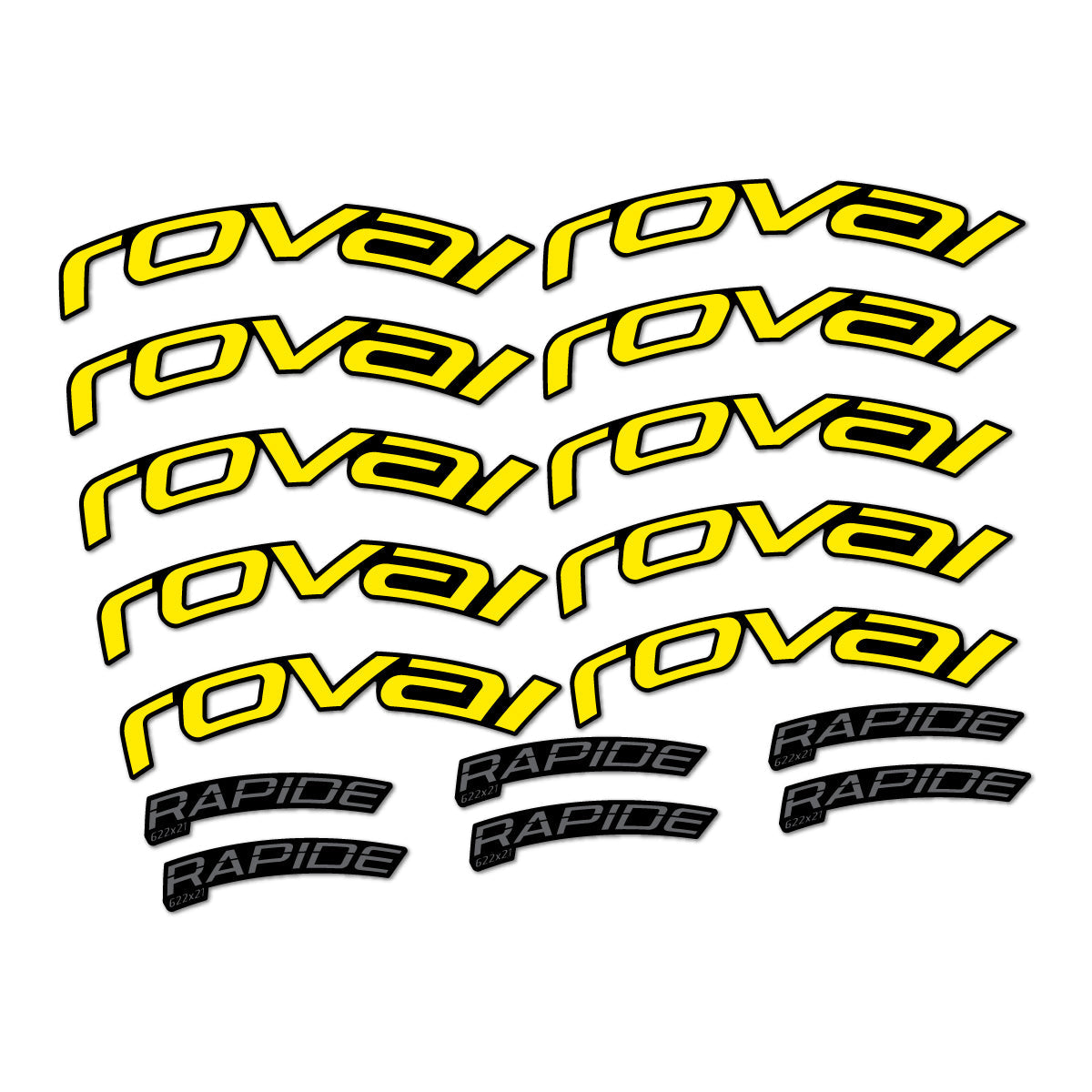 Yellow decal for Roval Rapide TL 2022-2026 road wheel – bike sticker vinyl