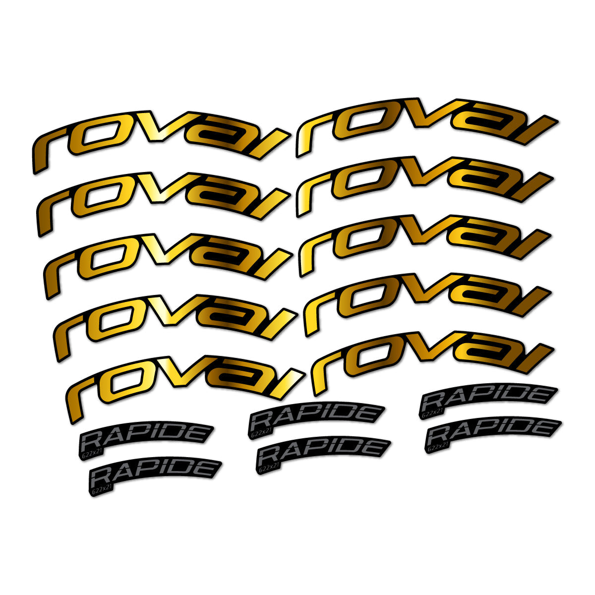 Chrome Gold decal for Roval Rapide TL 2022-2026 road wheel – bike sticker vinyl