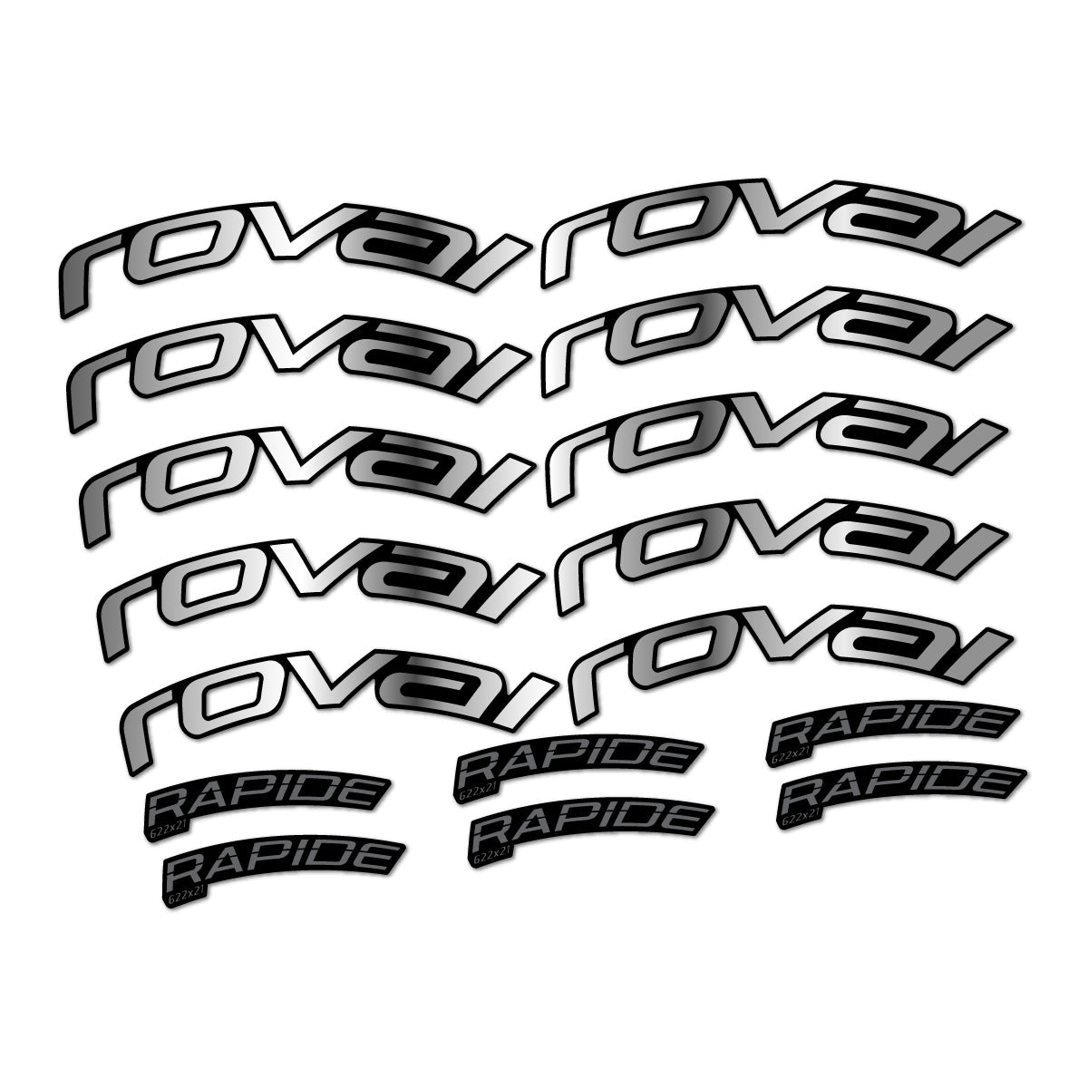 Chrome Silver decal for Roval Rapide TL 2022-2026 road wheel – bike sticker vinyl