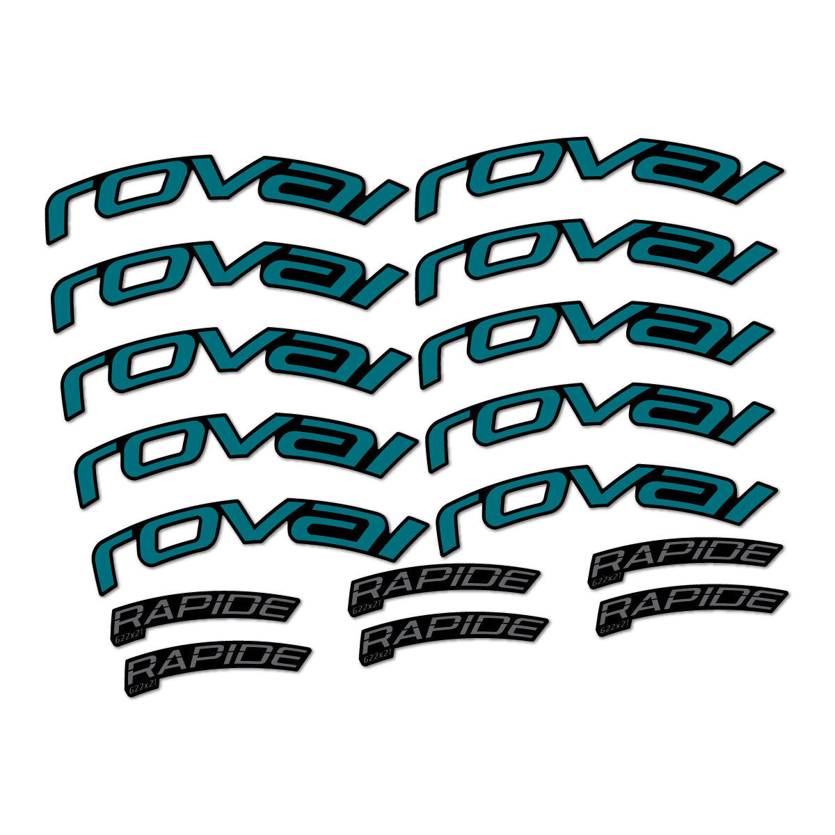 Dark Turquoise decal for Roval Rapide TL 2022-2026 road wheel – bike sticker vinyl
