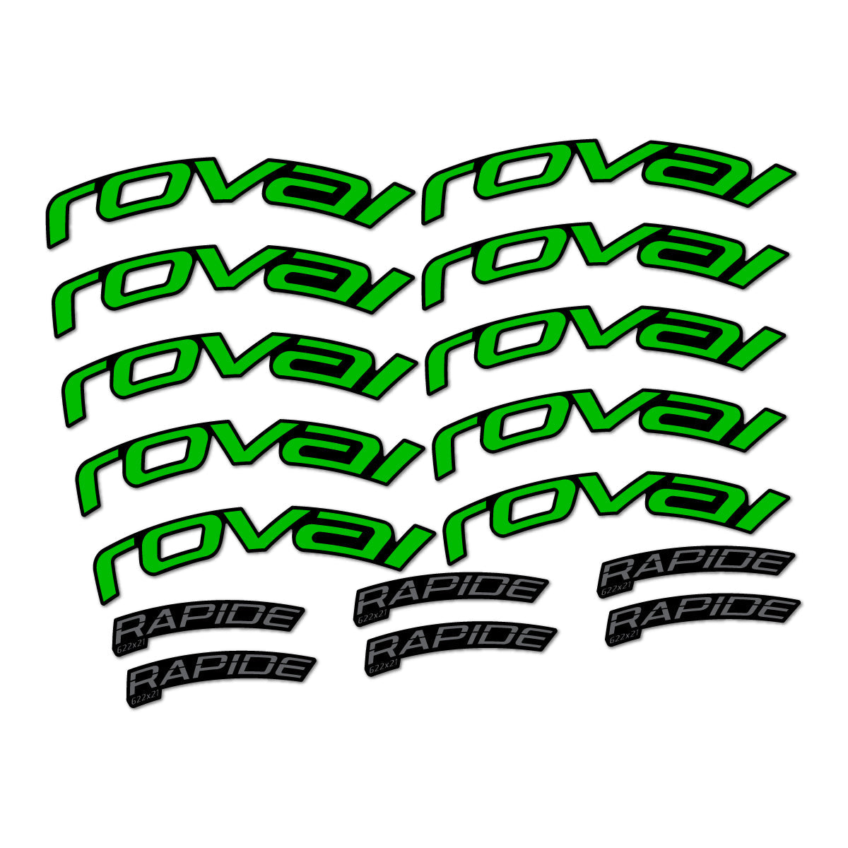 Grass Green decal for Roval Rapide TL 2022-2026 road wheel – bike sticker vinyl