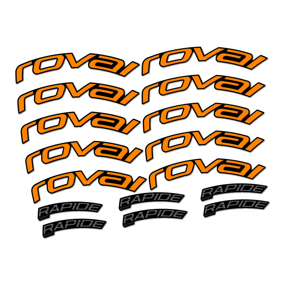 Light Neon Orange decal for Roval Rapide TL 2022-2026 road wheel – bike sticker vinyl