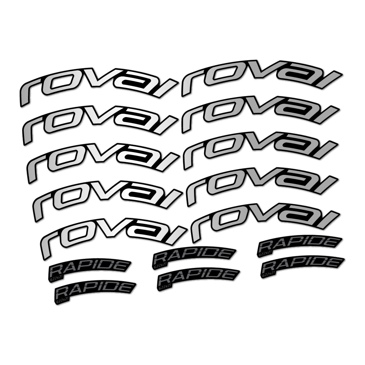 Light Silver decal for Roval Rapide TL 2022-2026 road wheel – bike sticker vinyl