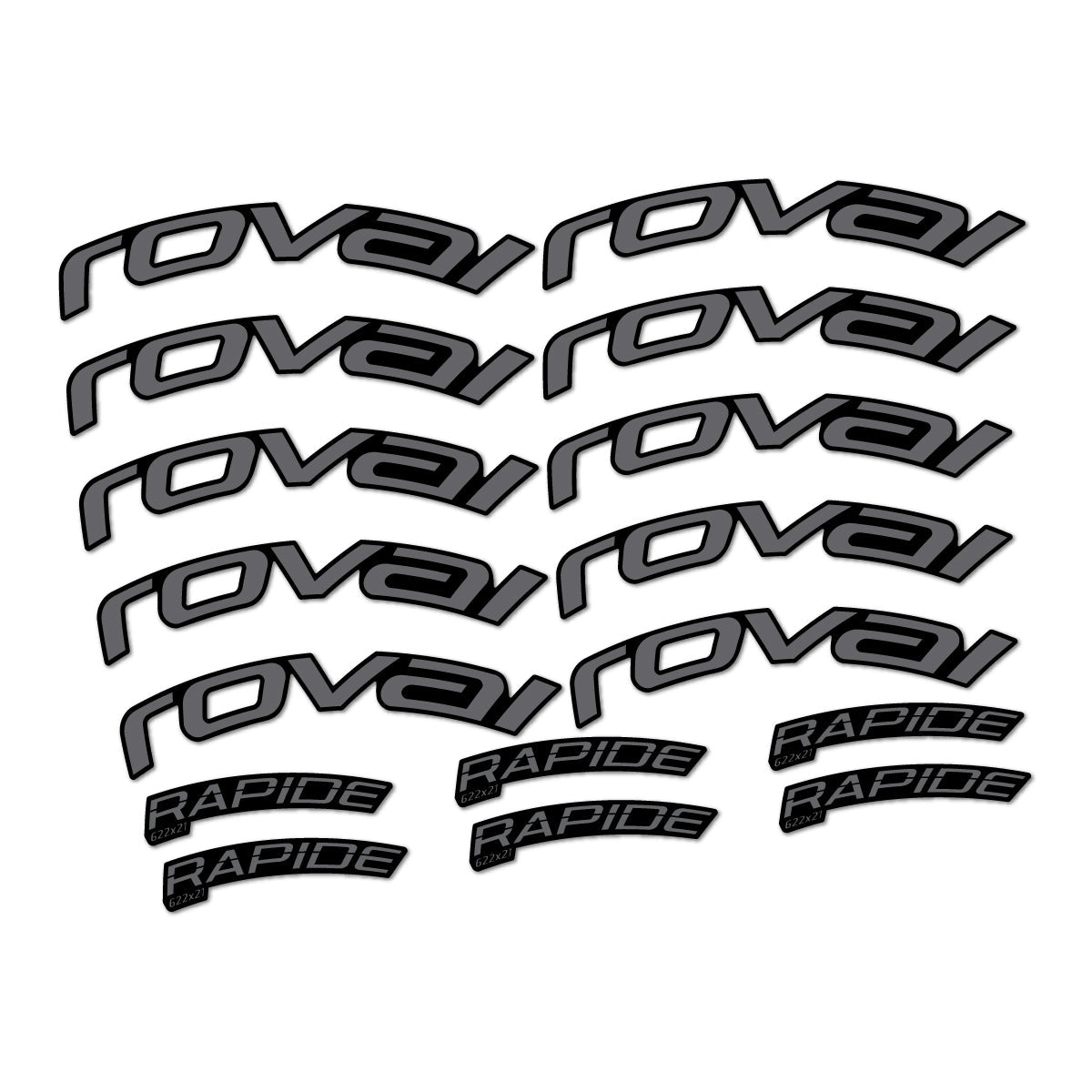 Medium Grey decal for Roval Rapide TL 2022-2026 road wheel – bike sticker vinyl