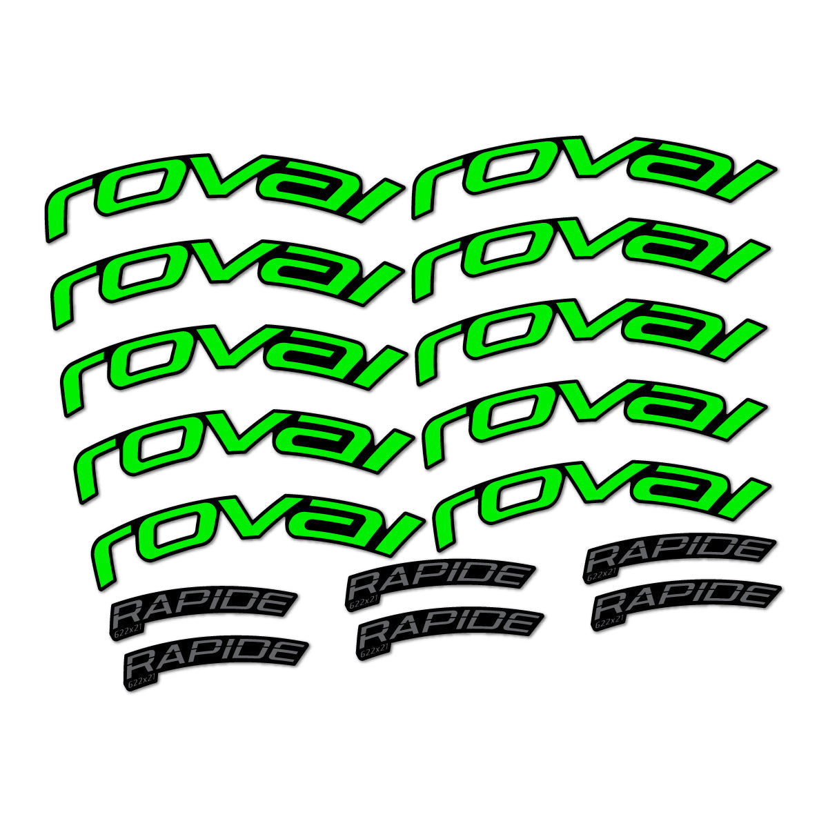 Neon Green decal for Roval Rapide TL 2022-2026 road wheel – bike sticker vinyl