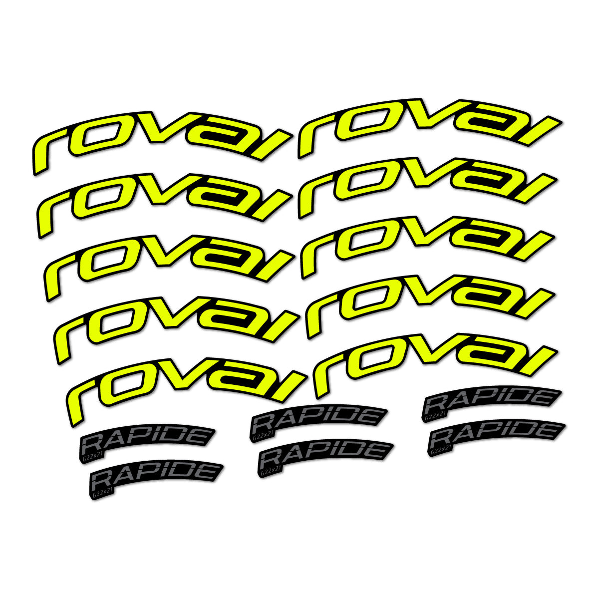 Neon Yellow decal for Roval Rapide TL 2022-2026 road wheel – bike sticker vinyl