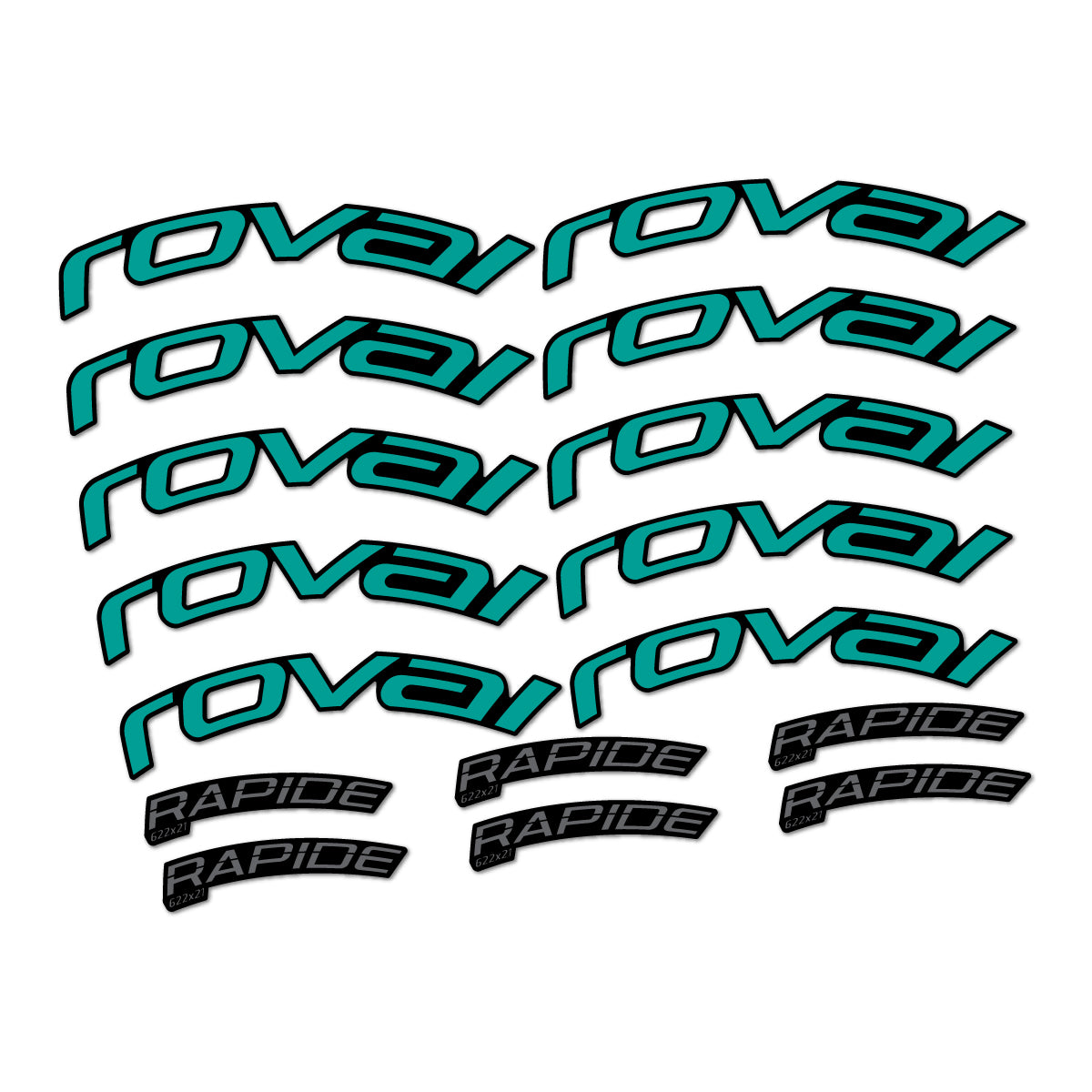 Stickers compatibles Roval Rapide TL 2022-2026 pour jantes route – autocollants vinyle - Pétrole