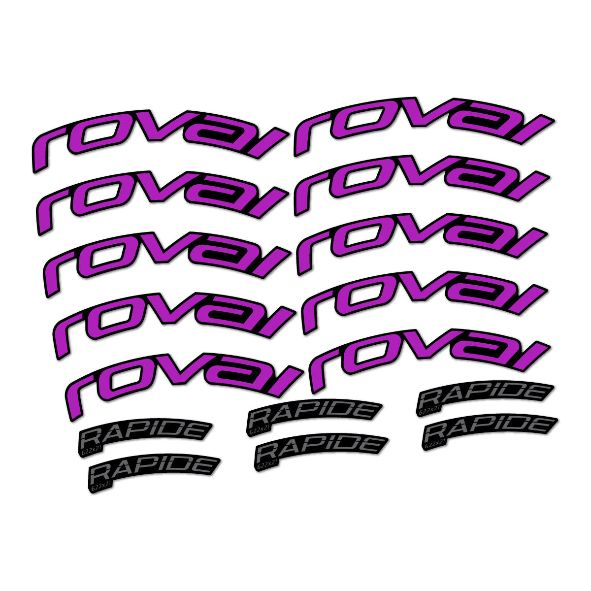Violet Pink decal for Roval Rapide TL 2022-2026 road wheel – bike sticker vinyl