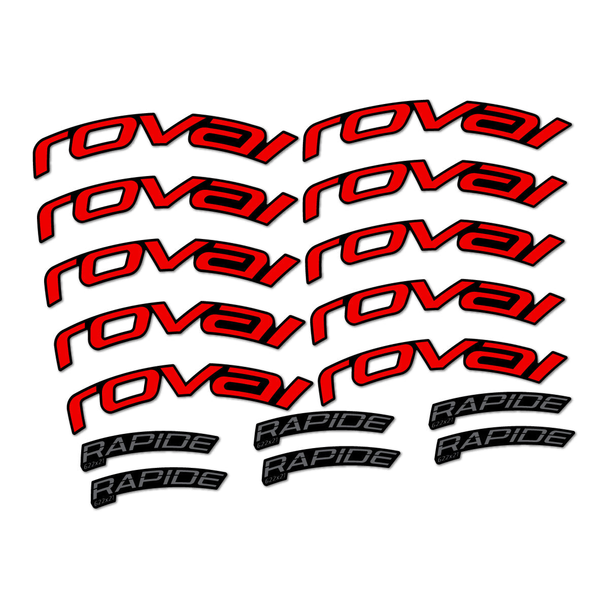 Red decal for Roval Rapide TL 2022-2026 road wheel – bike sticker vinyl