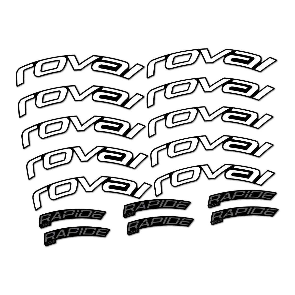 White decal for Roval Rapide TL 2022-2026 road wheel – bike sticker vinyl