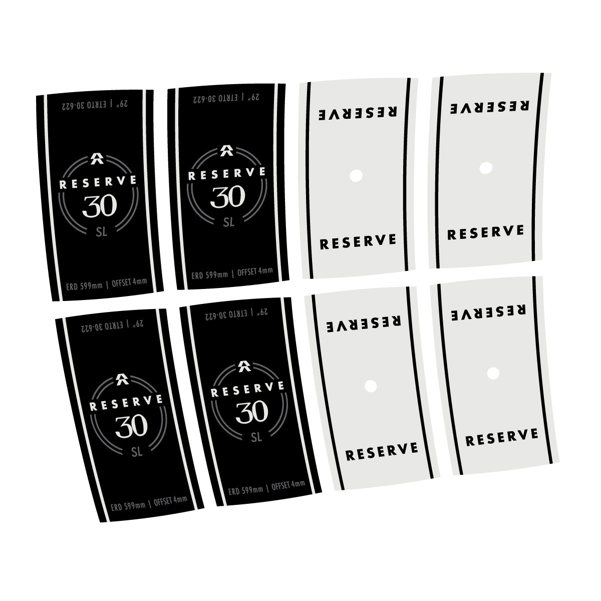 Stickers compatibles Reserve 30 SL Carbon pour jantes VTT 29" – autocollants vinyle - Gris Perle