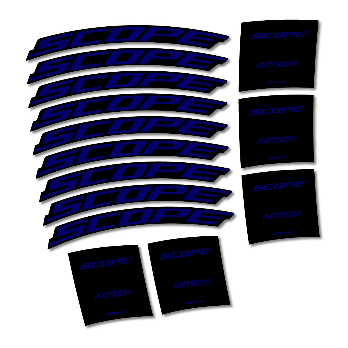 Stickers compatibles Scope Artech 6.A 2026 pour jantes route – autocollants vinyle - Bleu Scandinave