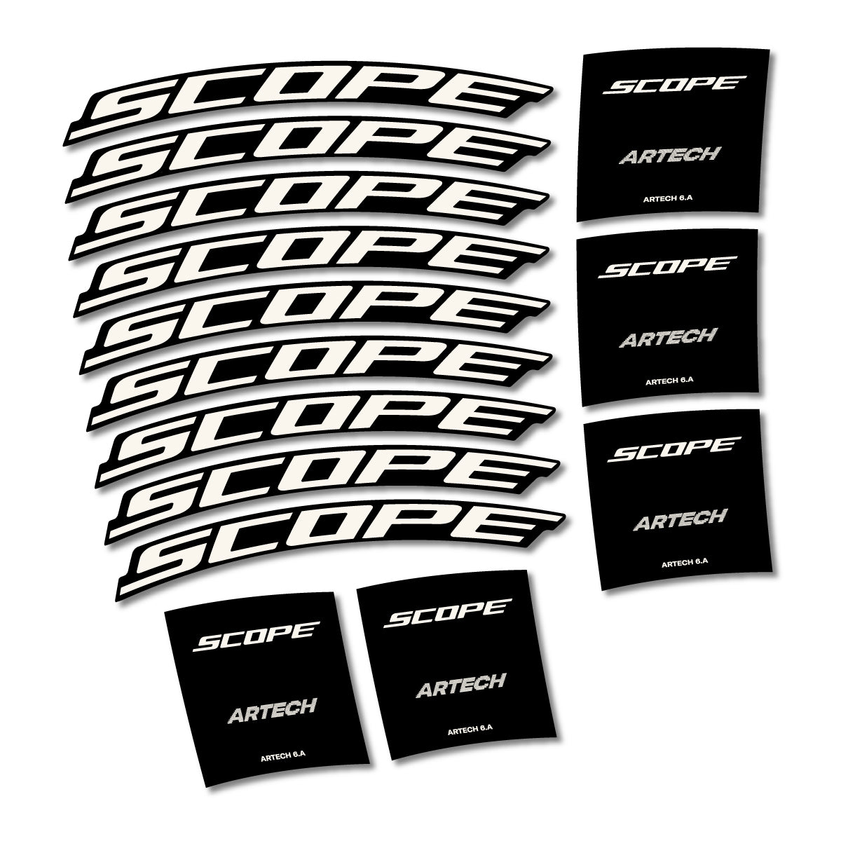 Stickers compatibles Scope Artech 6.A 2026 pour jantes route – autocollants vinyle - Blanc Cassé