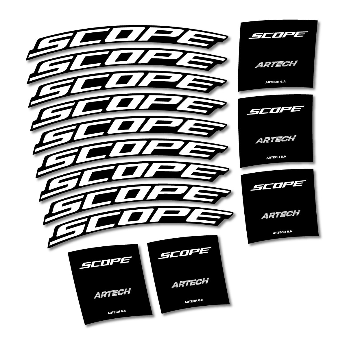 Stickers compatibles Scope Artech 6.A 2026 pour jantes route – autocollants vinyle - Blanc