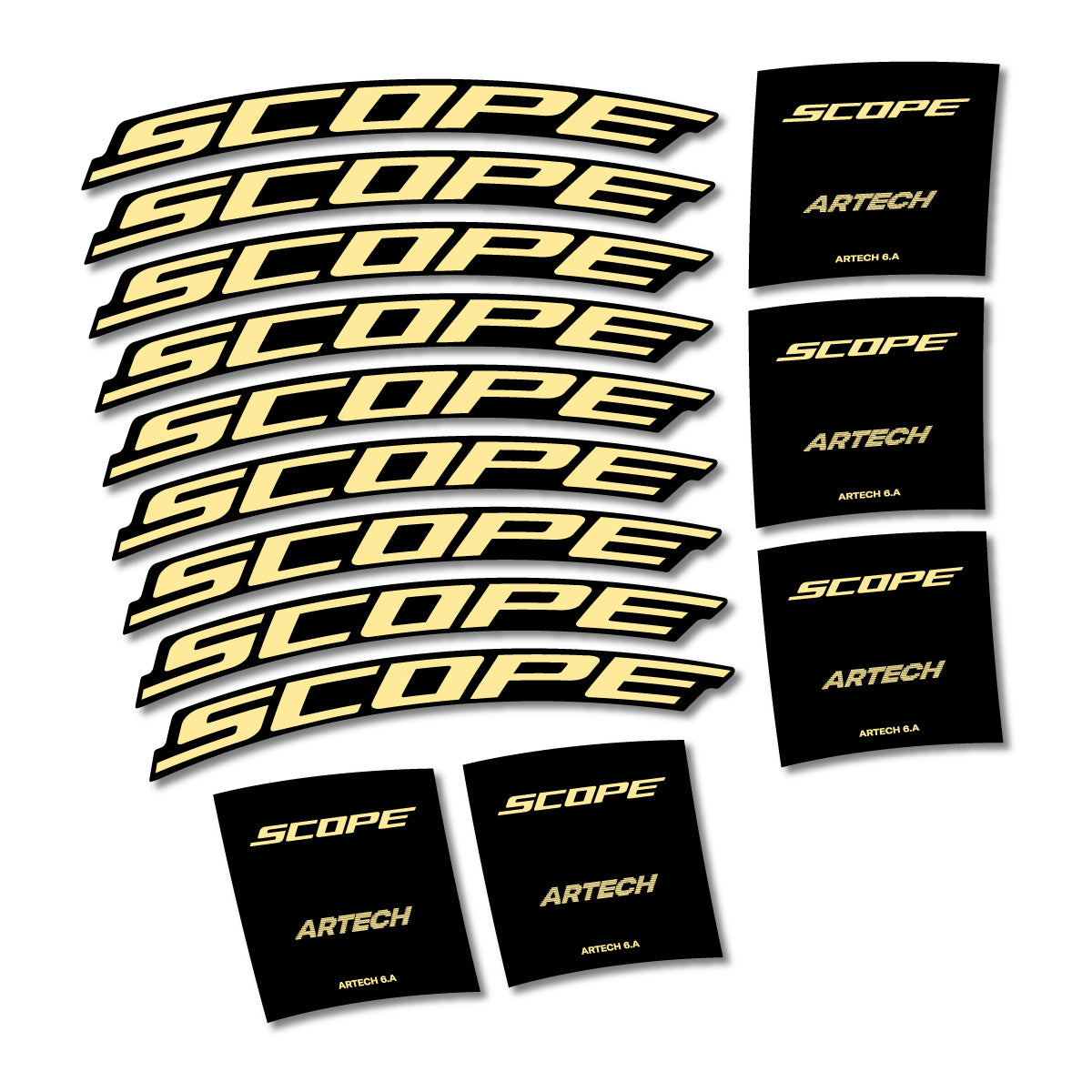 Stickers compatibles Scope Artech 6.A 2026 pour jantes route – autocollants vinyle - Crème