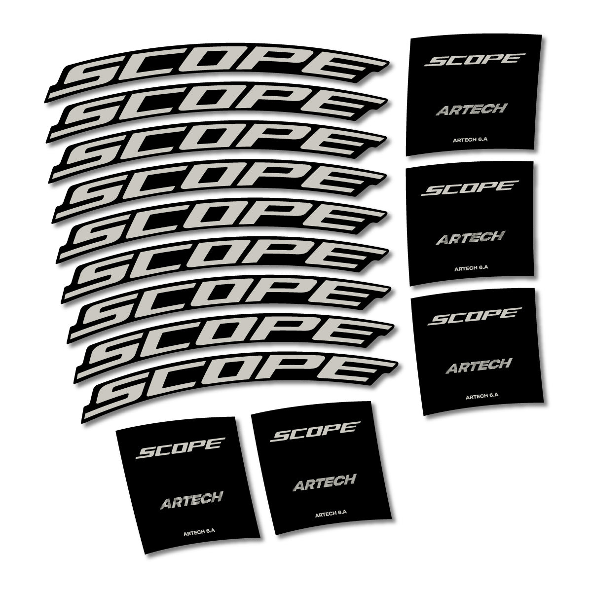 Stickers compatibles Scope Artech 6.A 2026 pour jantes route – autocollants vinyle - Gris Pastel