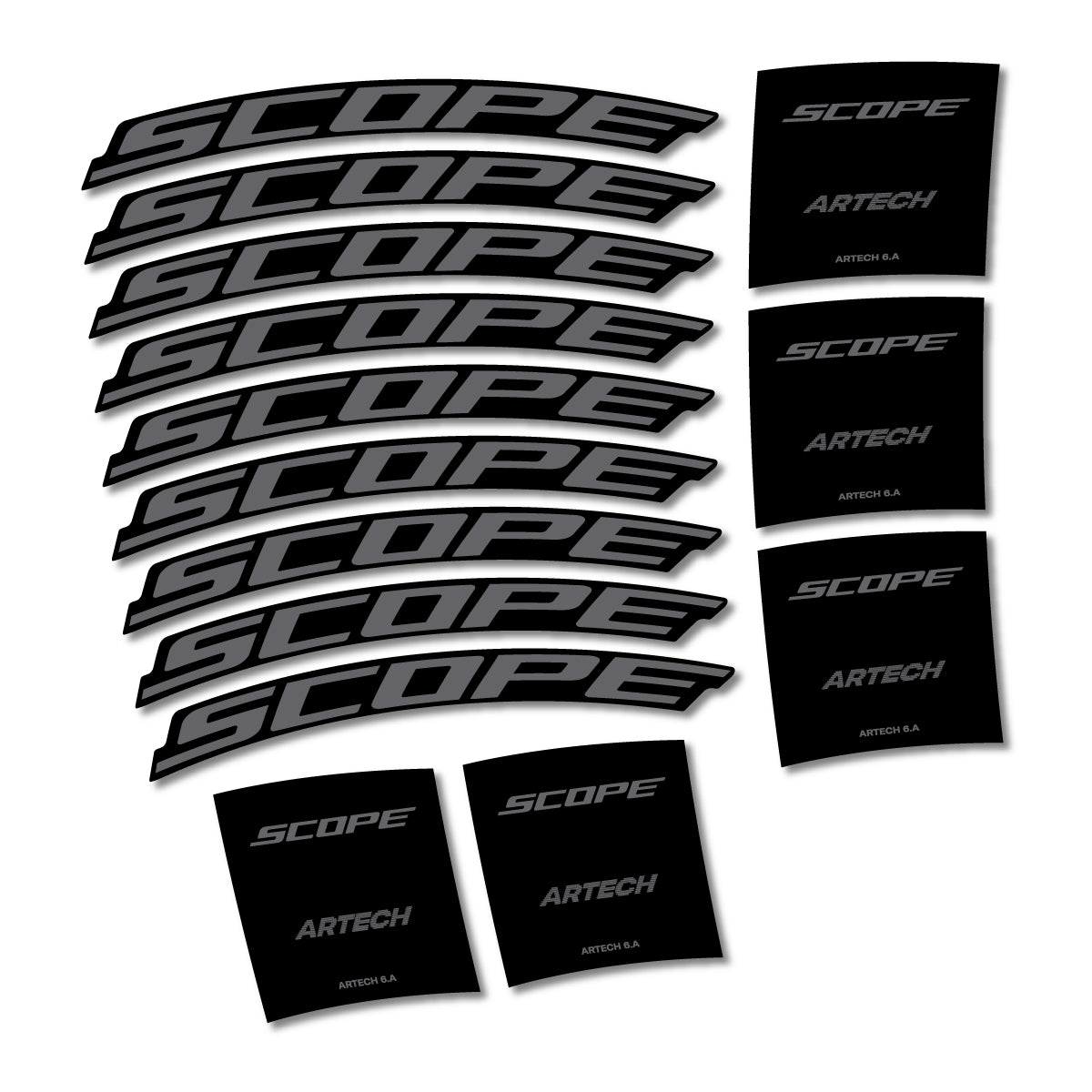 Stickers compatibles Scope Artech 6.A 2026 pour jantes route – autocollants vinyle - Gris Mystique
