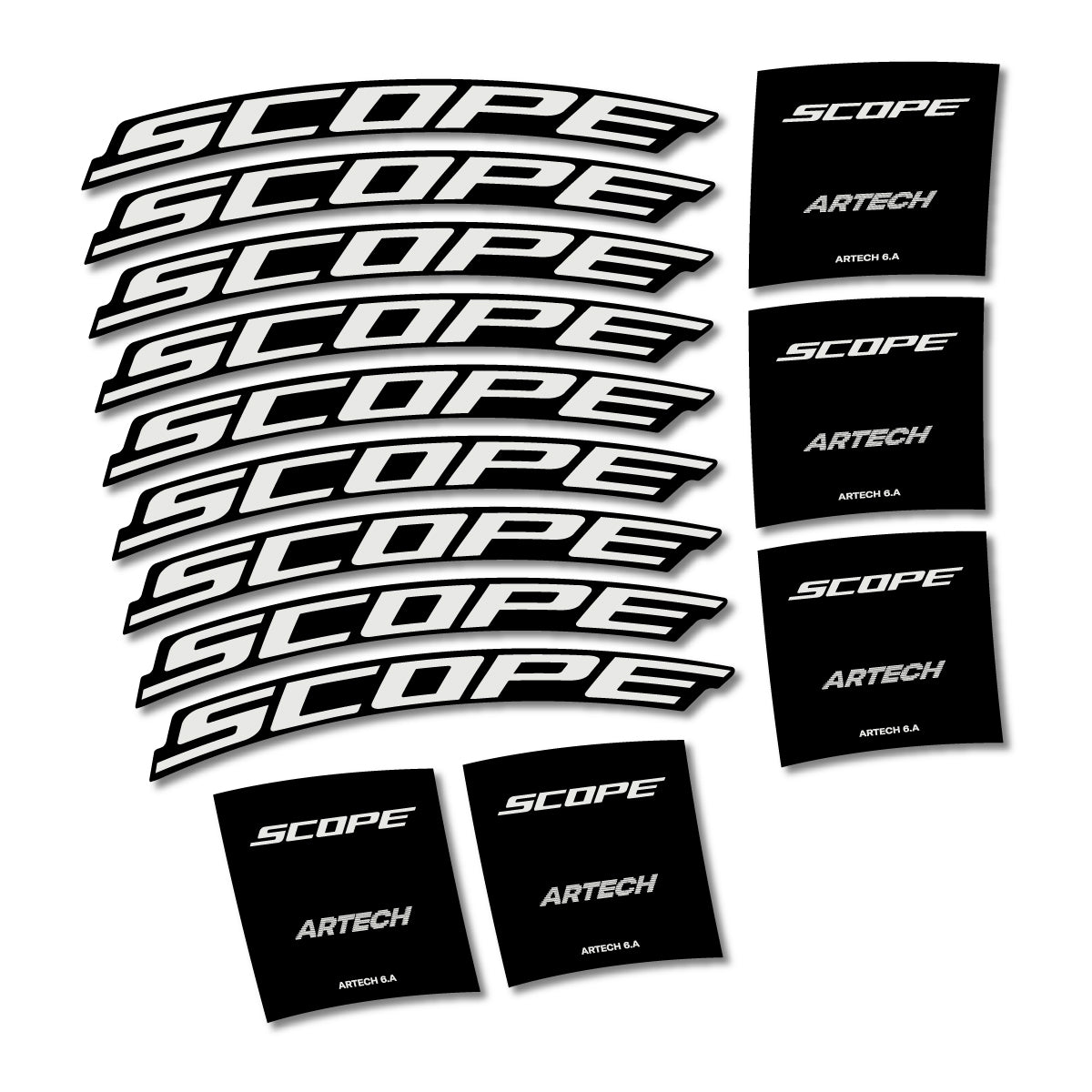 Stickers compatibles Scope Artech 6.A 2026 pour jantes route – autocollants vinyle - Gris Perle