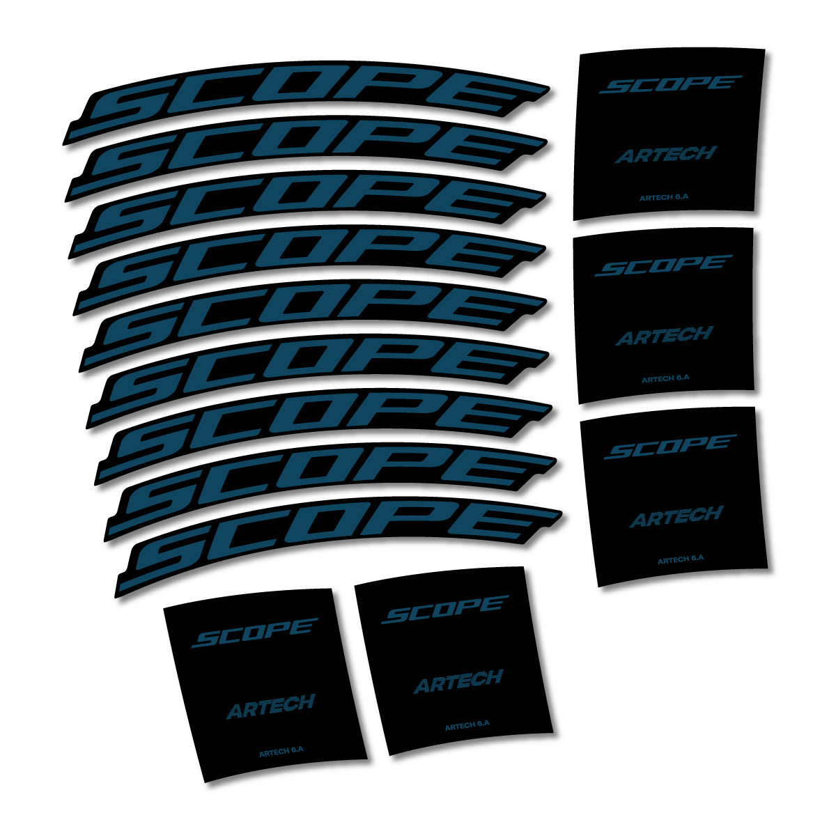 Stickers compatibles Scope Artech 6.A 2026 pour jantes route – autocollants vinyle - Bleu Lac Foncé
