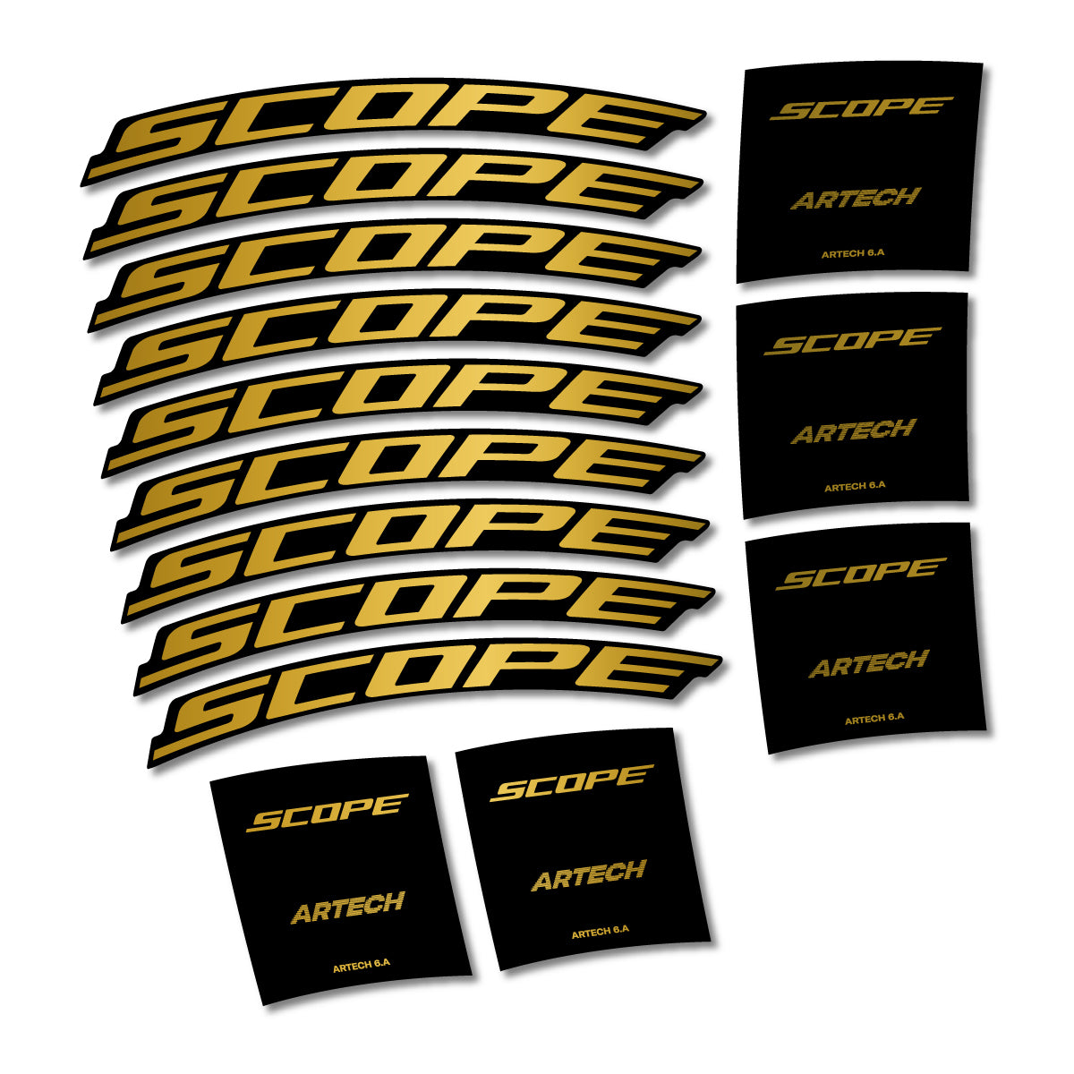 Stickers compatibles Scope Artech 6.A 2026 pour jantes route – autocollants vinyle - Or