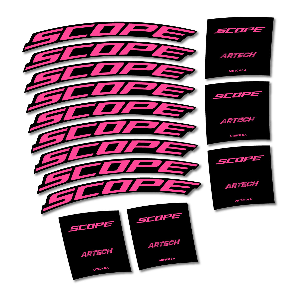 Stickers compatibles Scope Artech 6.A 2026 pour jantes route – autocollants vinyle - Rose Bonbon