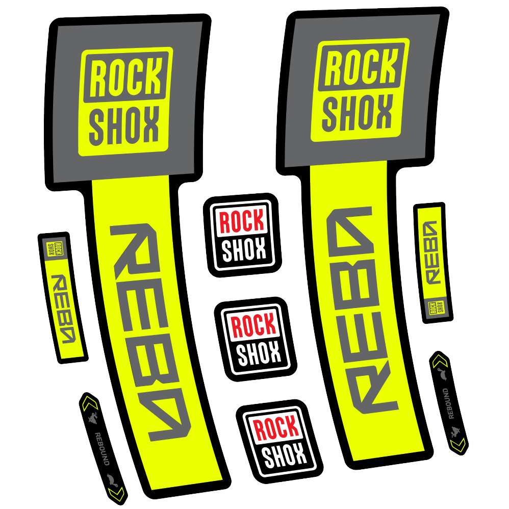 Stickers Rock Shox Reba Base 2025 compatibles - Autocollants fourche VTT