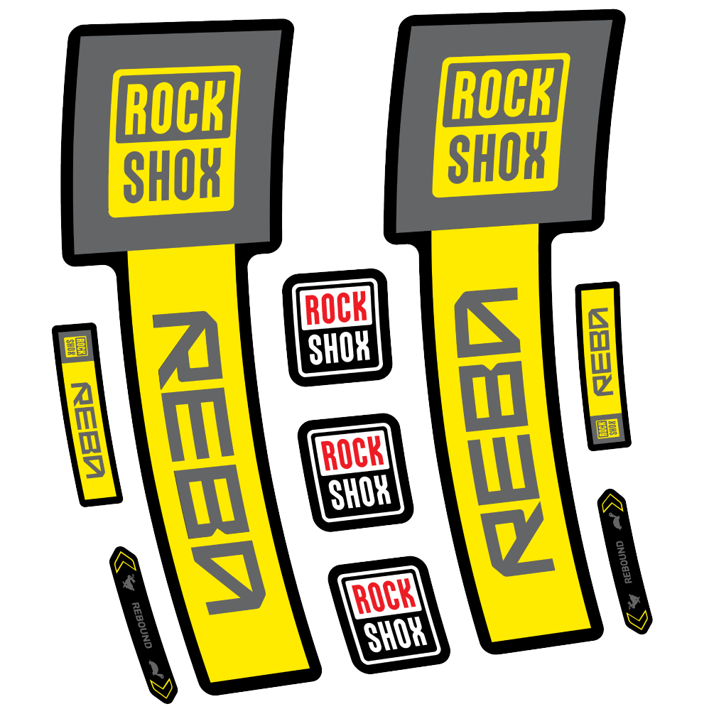 Stickers Rock Shox Reba Base 2025 compatibles - Autocollants fourche VTT