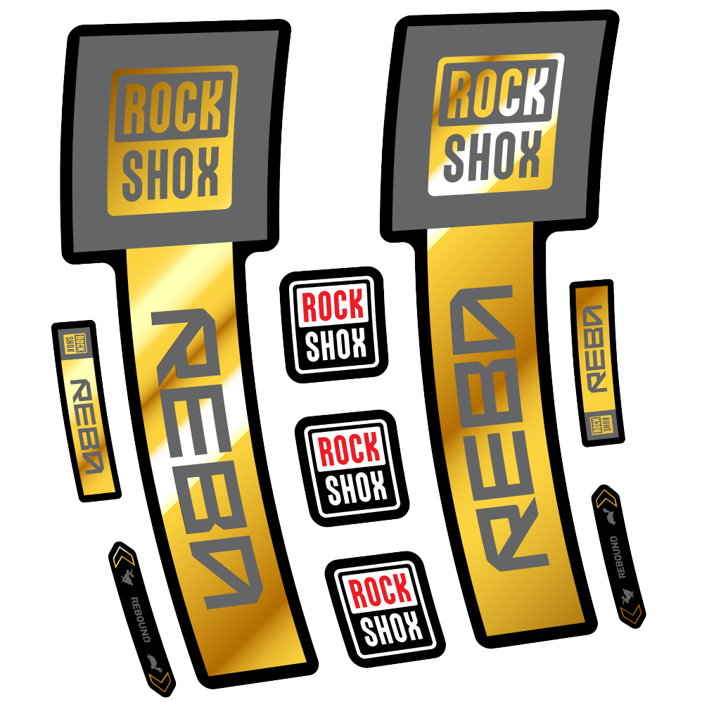 Stickers Rock Shox Reba Base 2025 compatibles - Autocollants fourche VTT