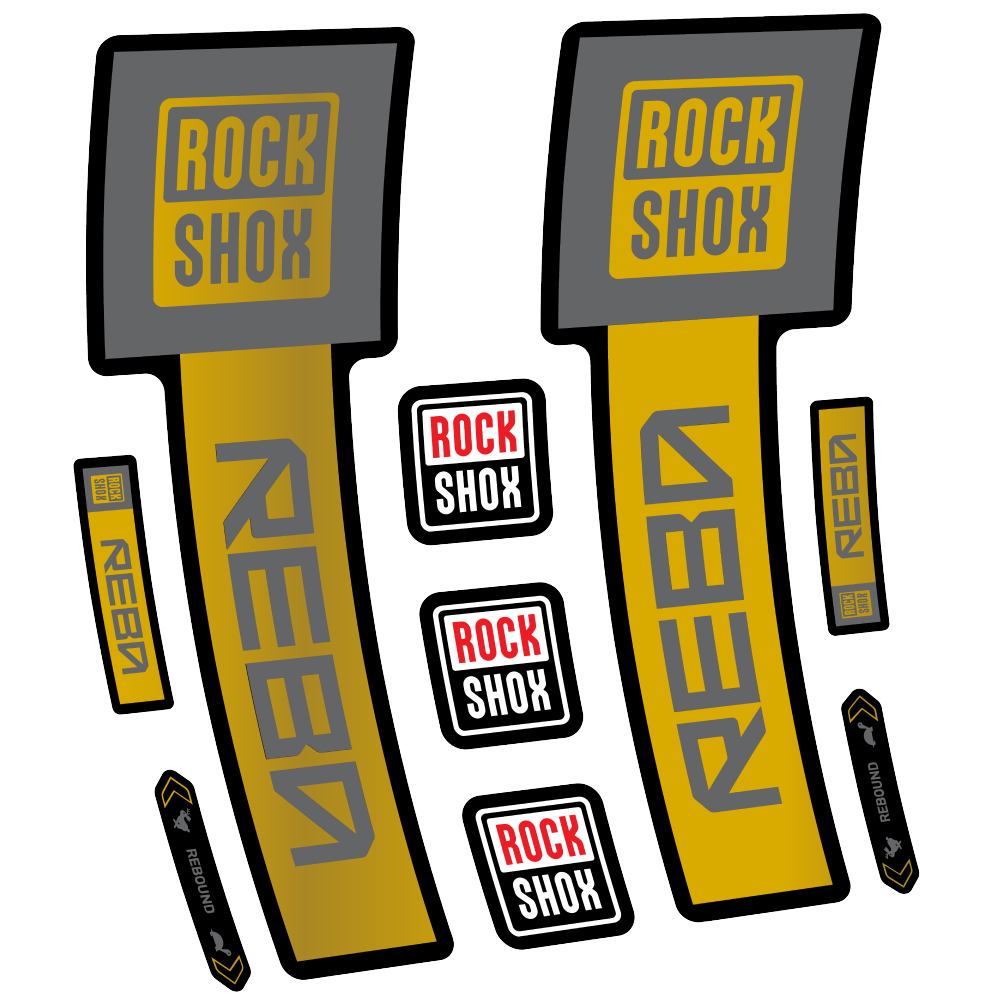 Stickers Rock Shox Reba Base 2025 compatibles - Autocollants fourche VTT