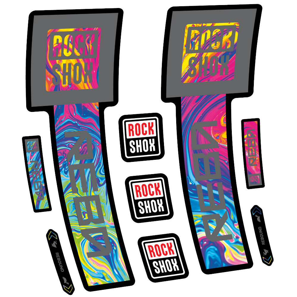 Stickers Rock Shox Reba Base 2025 compatibles - Autocollants fourche VTT