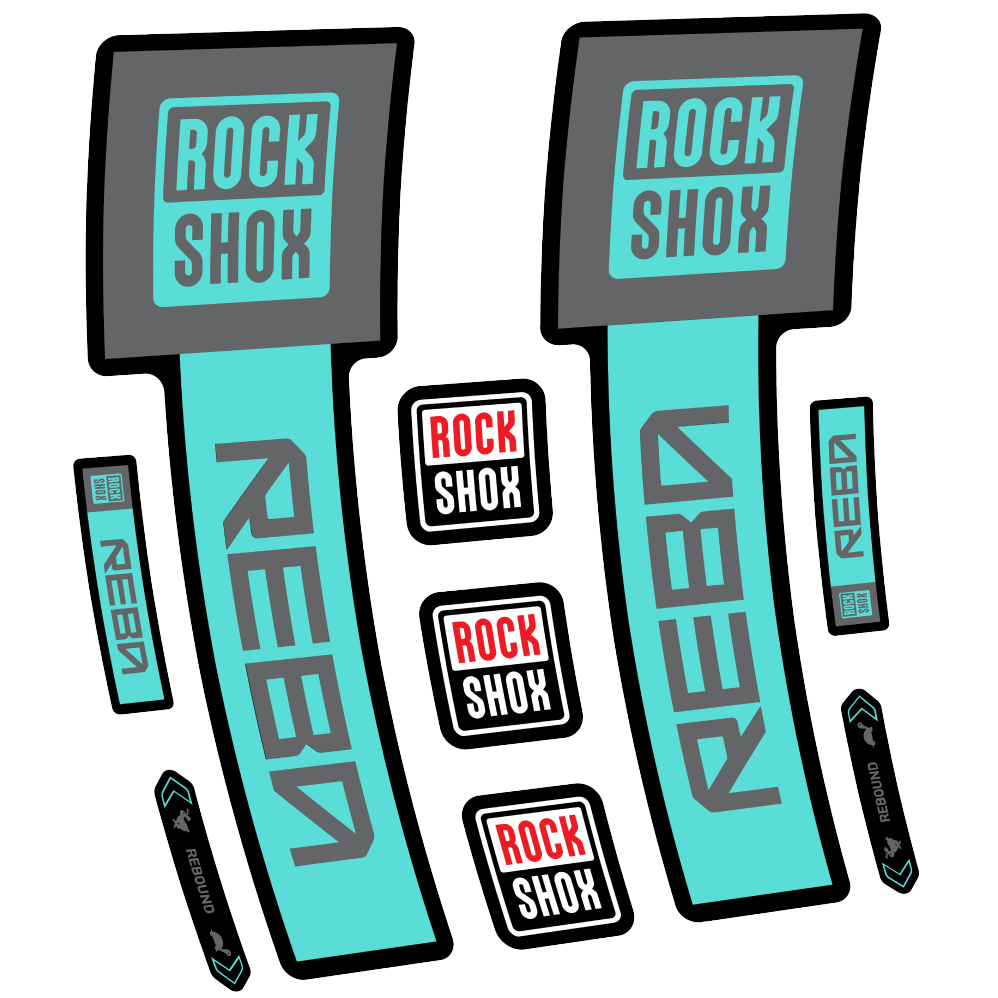 Stickers Rock Shox Reba Base 2025 compatibles - Autocollants fourche VTT