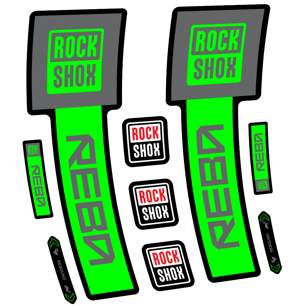 Stickers Rock Shox Reba Base 2025 compatibles - Autocollants fourche VTT