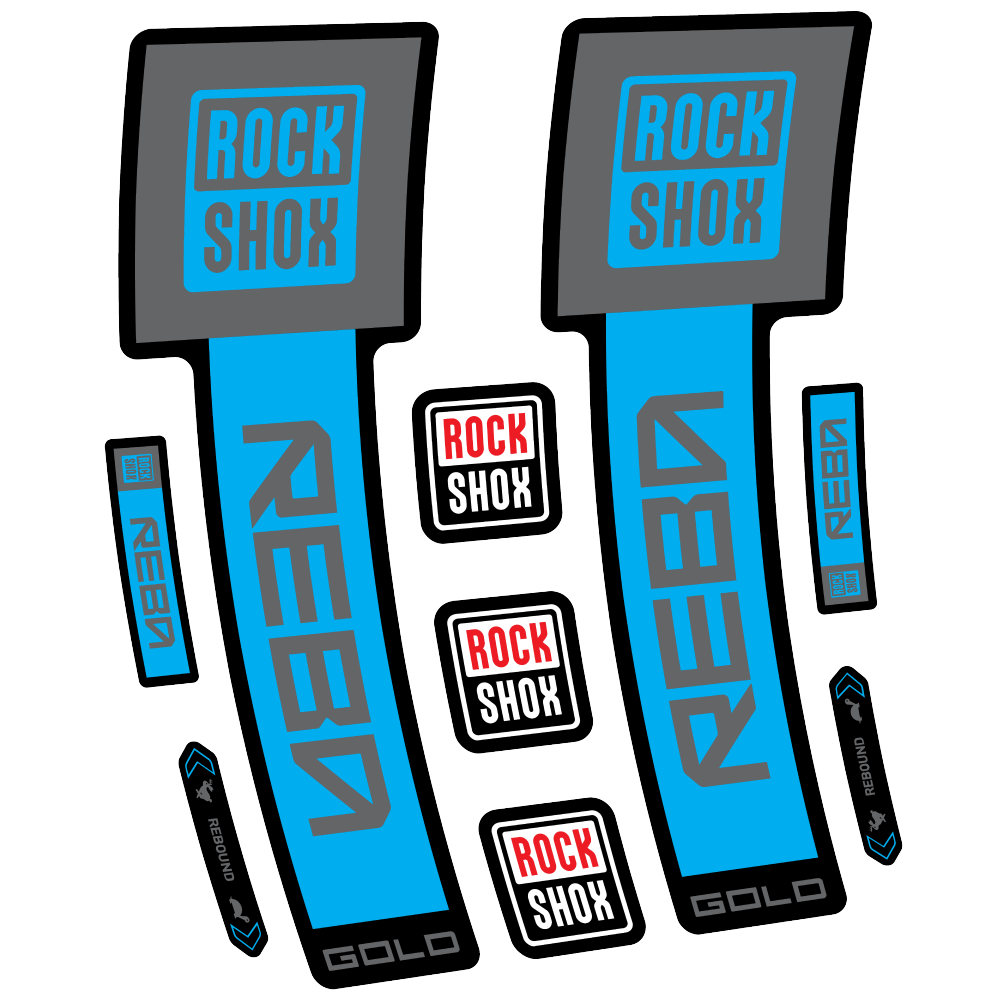 Stickers Rock Shox Reba Gold 2025 compatibles - Autocollants fourche VTT