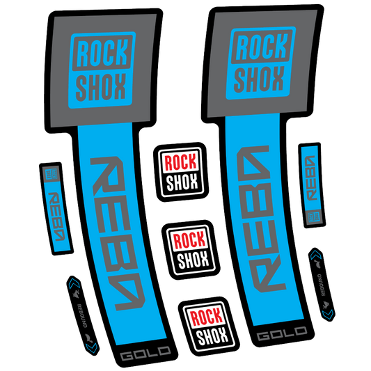 Stickers Rock Shox Reba Gold 2025 compatibles - Autocollants fourche VTT
