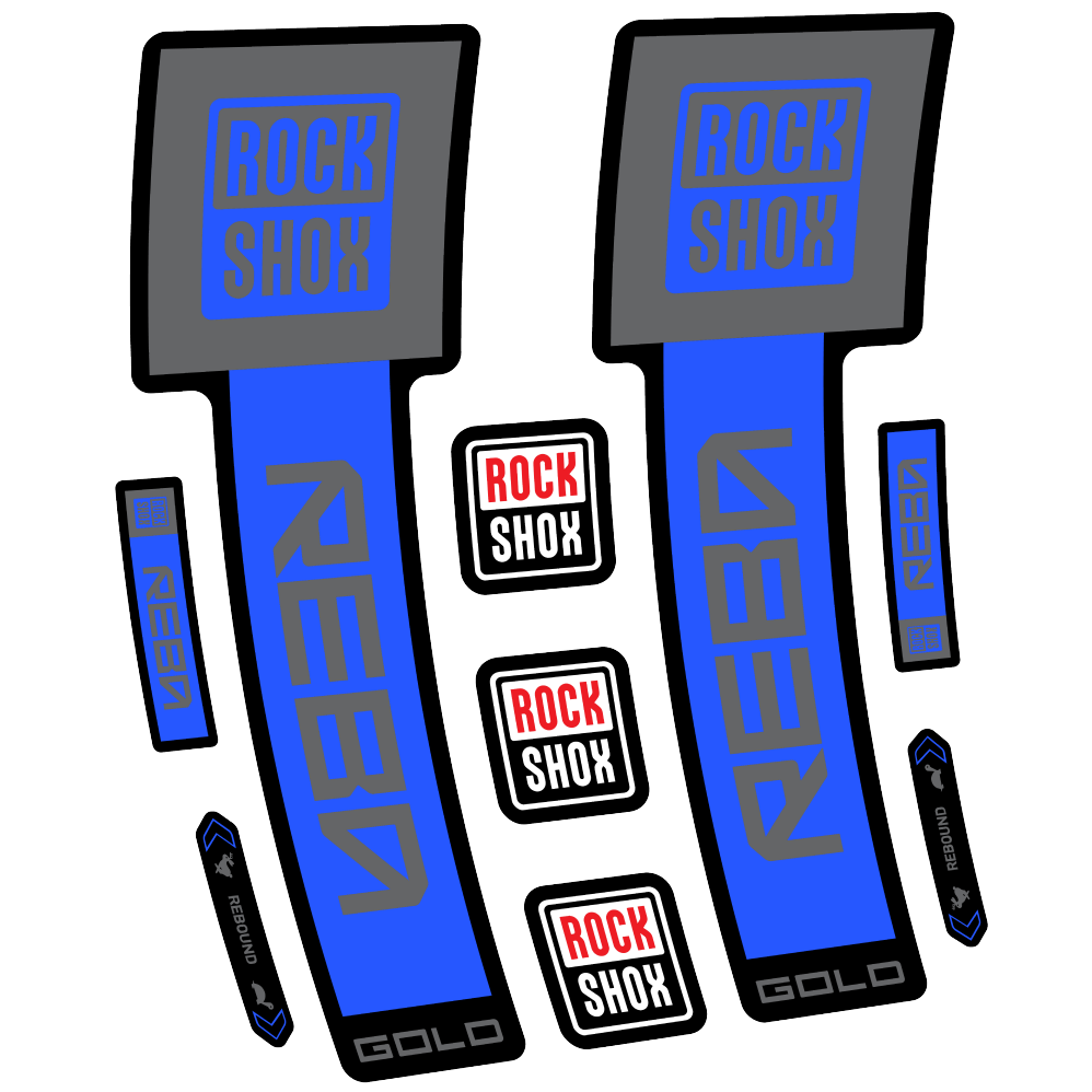 Stickers Rock Shox Reba Gold 2025 compatibles - Autocollants fourche VTT