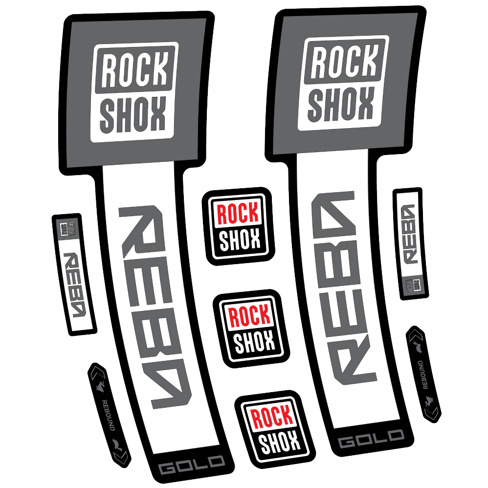 Stickers Rock Shox Reba Gold 2025 compatibles - Autocollants fourche VTT