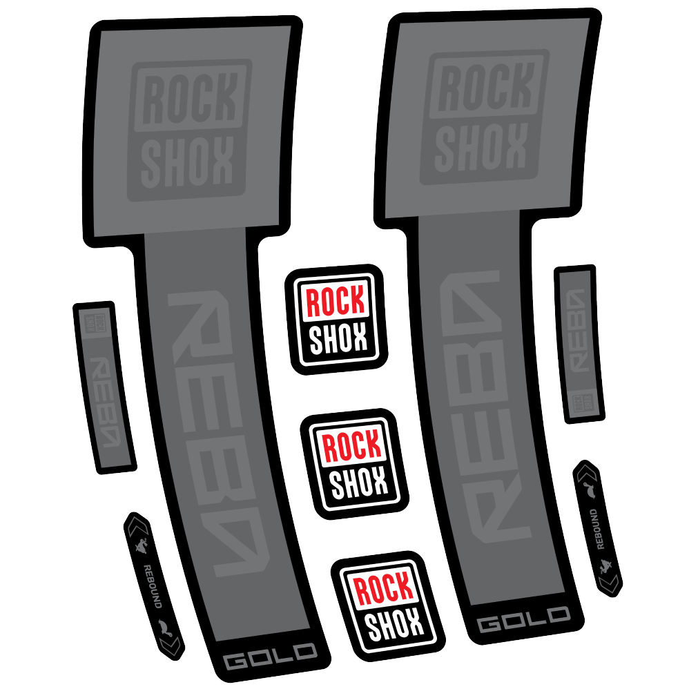 Stickers Rock Shox Reba Gold 2025 compatibles - Autocollants fourche VTT