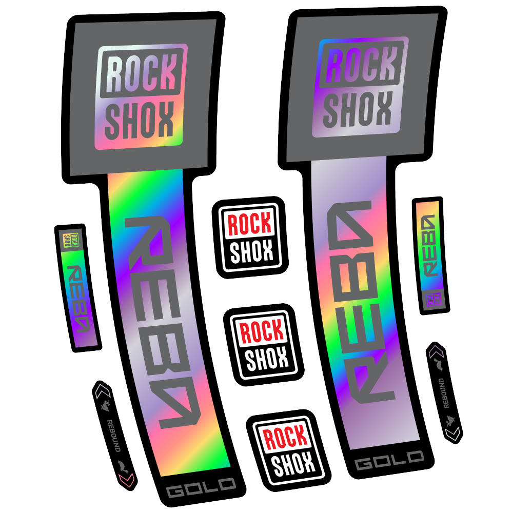 Stickers Rock Shox Reba Gold 2025 compatibles - Autocollants fourche VTT