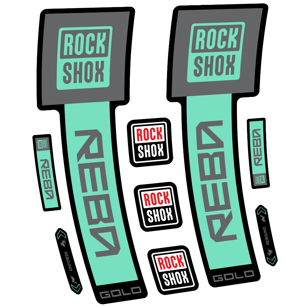 Stickers Rock Shox Reba Gold 2025 compatibles - Autocollants fourche VTT