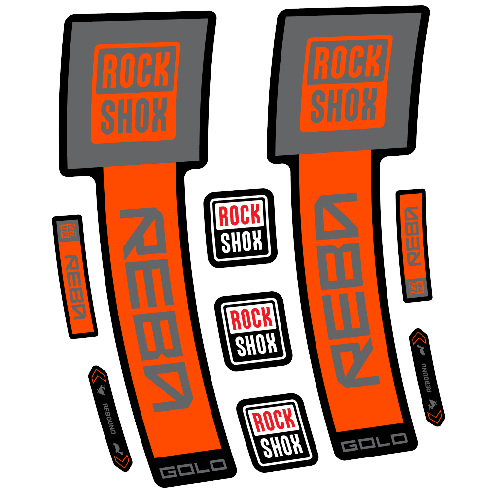 Stickers Rock Shox Reba Gold 2025 compatibles - Autocollants fourche VTT
