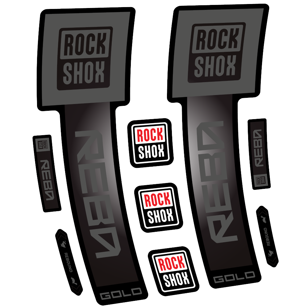 Stickers Rock Shox Reba Gold 2025 compatibles - Autocollants fourche VTT